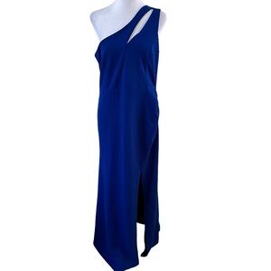 WOOSEA Women’s One Shoulder Maxi Dress Royal Blue Size XL NWT